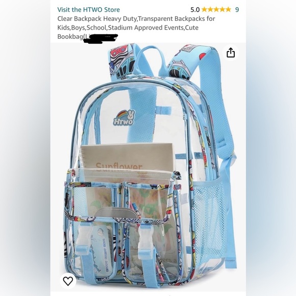 HTWO Blue boys‎ backpack NWT - Picture 2 of 5